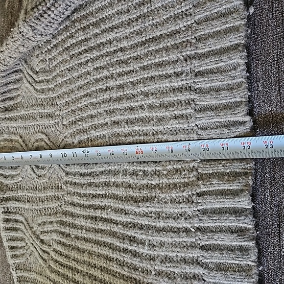 Aerie mock neck turtleneck sweater gray boxy oversized chunky knit size small - Picture 4 of 8